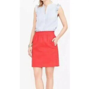 J. Crew Sidewalk linen cotton blend paperbag mini skirt in coral pink 6